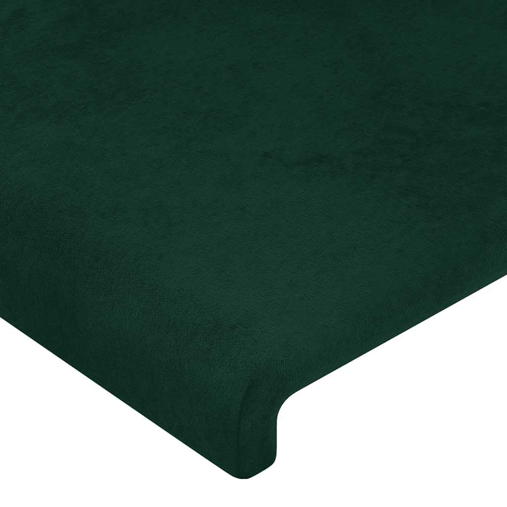 LED uzglavlje tamnozeleno 103x16x118/128 cm baršunasto
