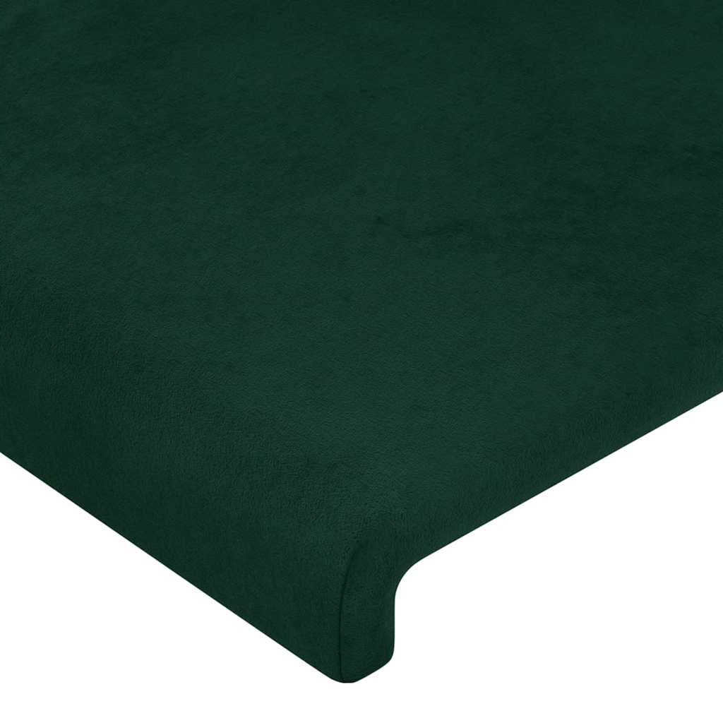 LED uzglavlje tamnozeleno 183 x 16 x 118/128 cm baršunasto
