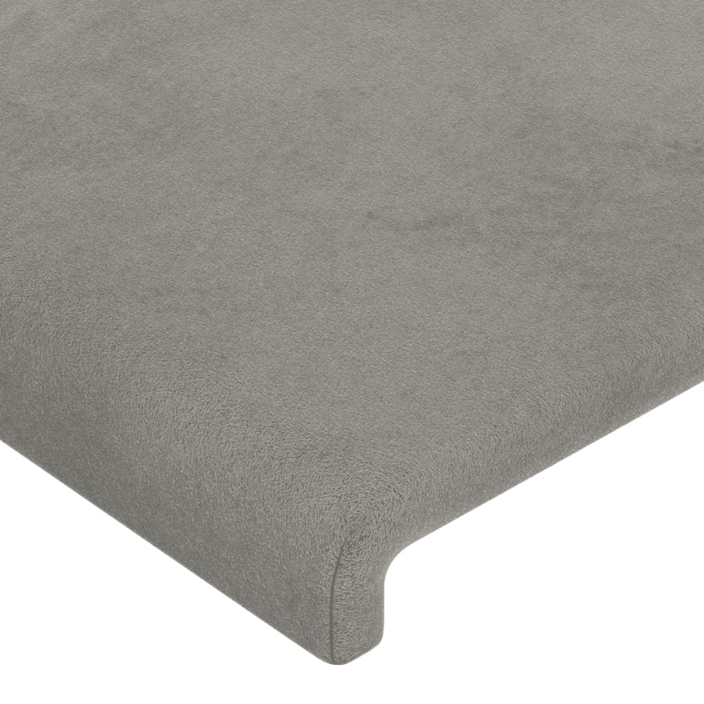 LED uzglavlje svjetlosivo 203 x 16 x 118/128 cm baršunasto