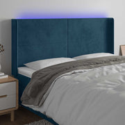 LED uzglavlje tamnoplavo 203 x 16 x 118/128 cm od tkanine
