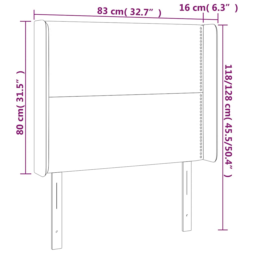 LED uzglavlje tamnoplavo 83x16x118/128 cm baršunasto