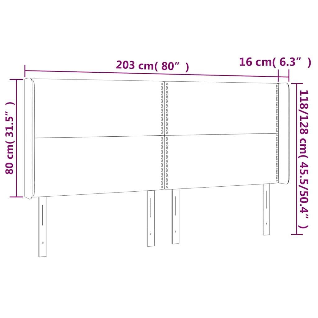 LED uzglavlje tamnozeleno 203 x 16 x 118/128 cm baršunasto