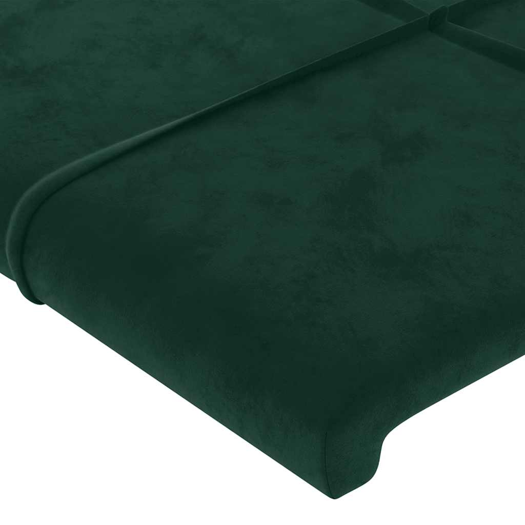 LED uzglavlje tamnozeleno 103x16x118/128 cm baršunasto