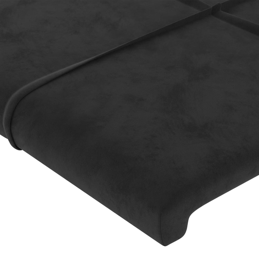 LED uzglavlje crno 163 x 16 x 118/128 cm baršunasto