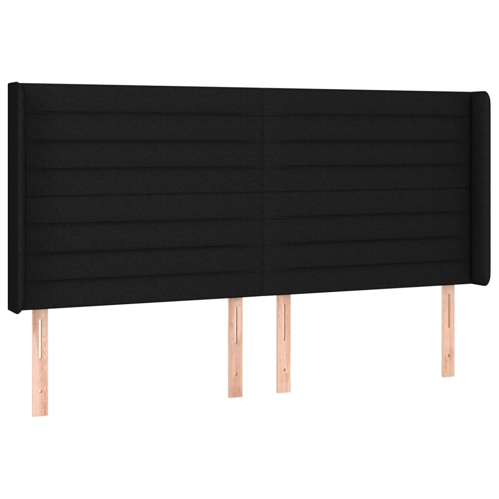 LED uzglavlje crno 163 x 16 x 118/128 cm od tkanine