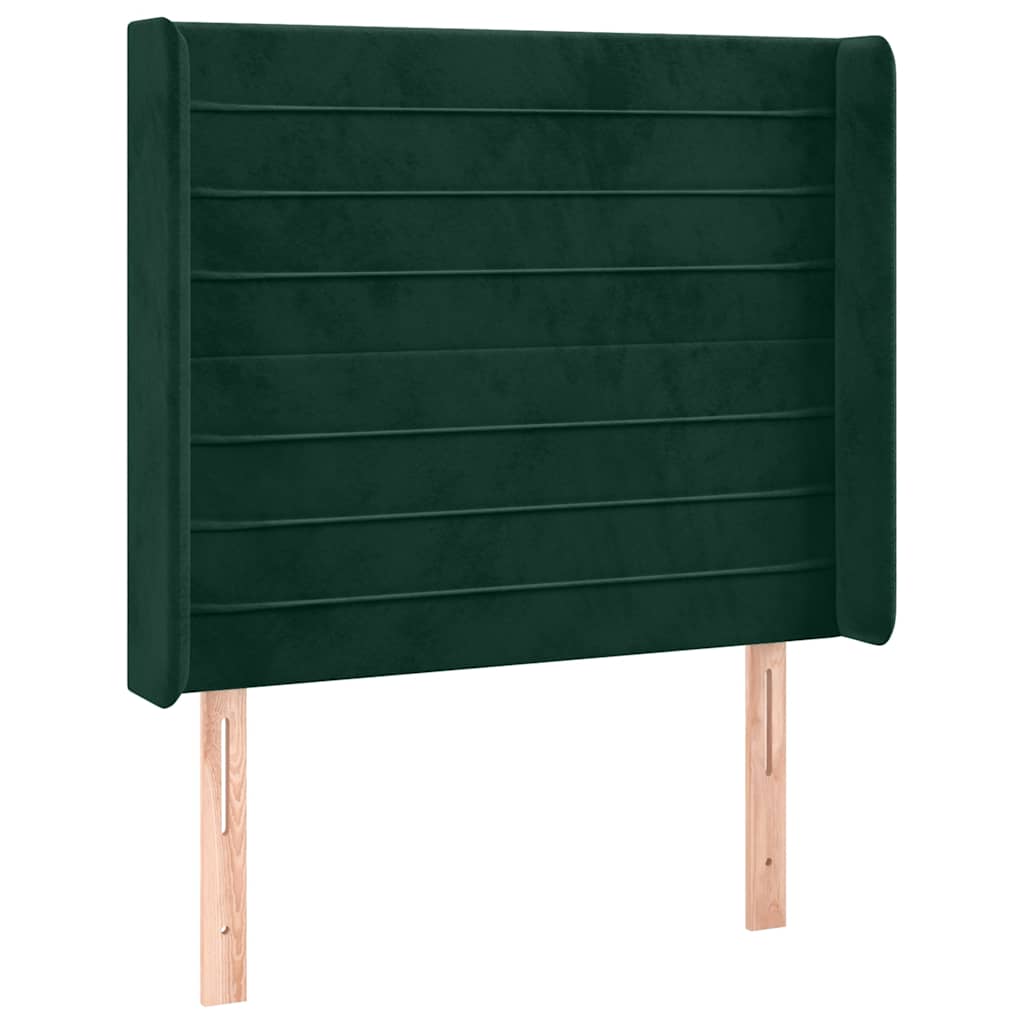 LED uzglavlje tamnozeleno 83x16x118/128 cm baršunasto