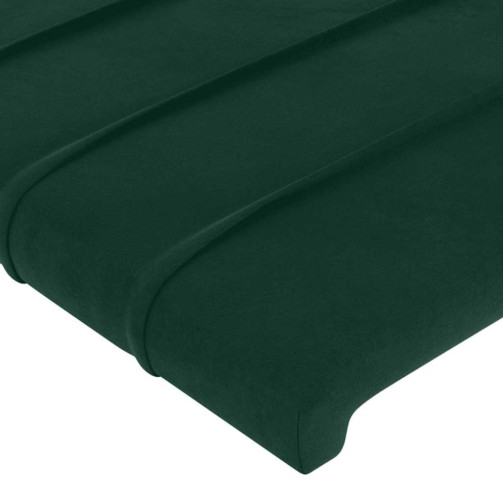 LED uzglavlje tamnozeleno 83x16x118/128 cm baršunasto