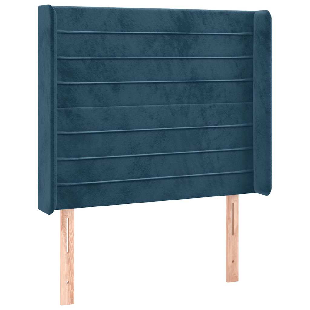 LED uzglavlje tamnoplavo 83x16x118/128 cm baršunasto