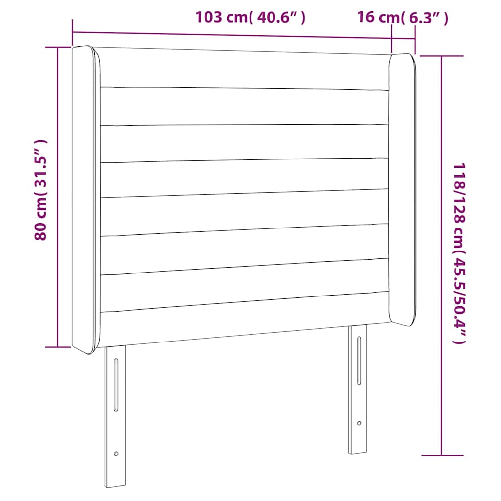 LED uzglavlje tamnozeleno 103x16x118/128 cm baršunasto