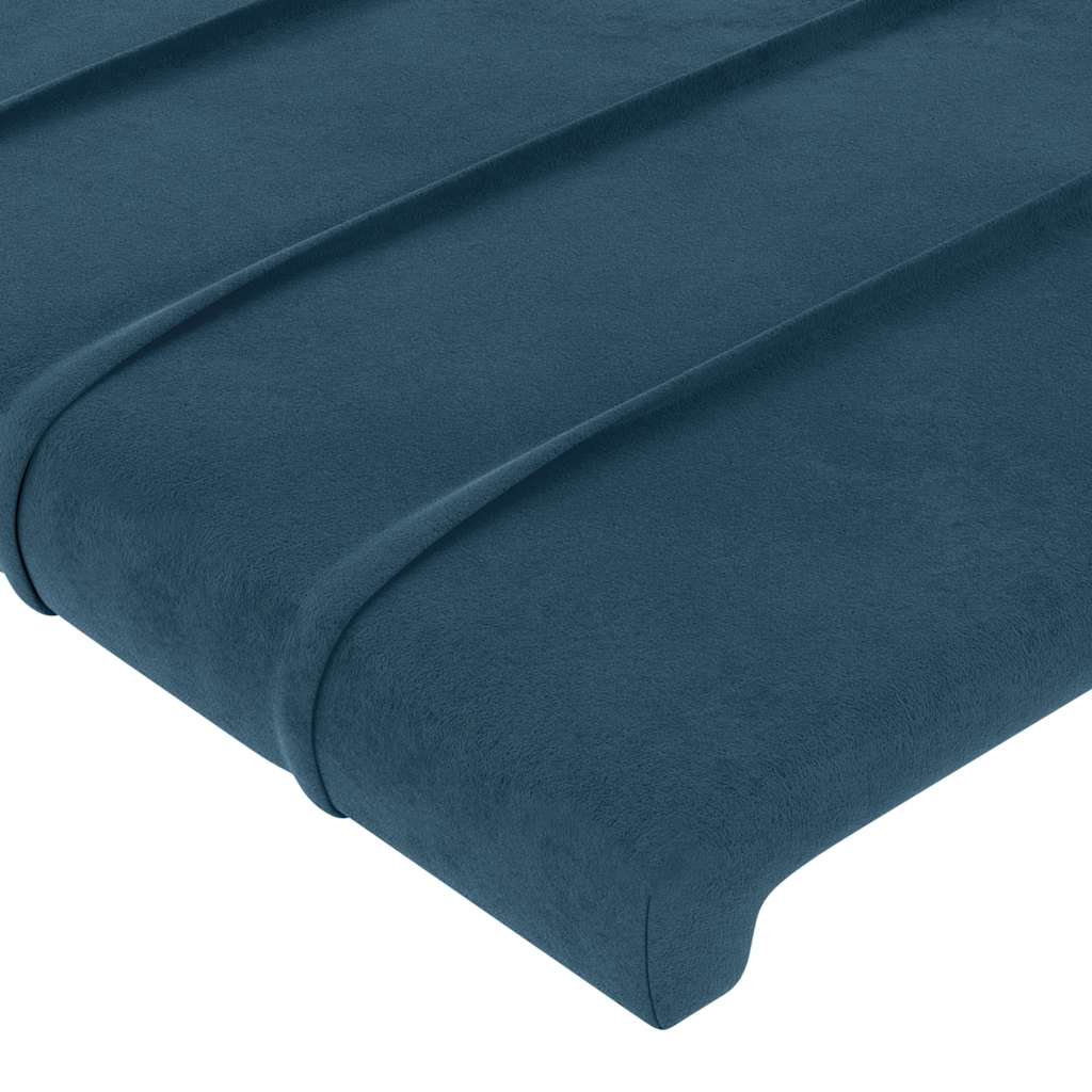 LED uzglavlje tamnoplavo 103x16x118/128 cm baršunasto