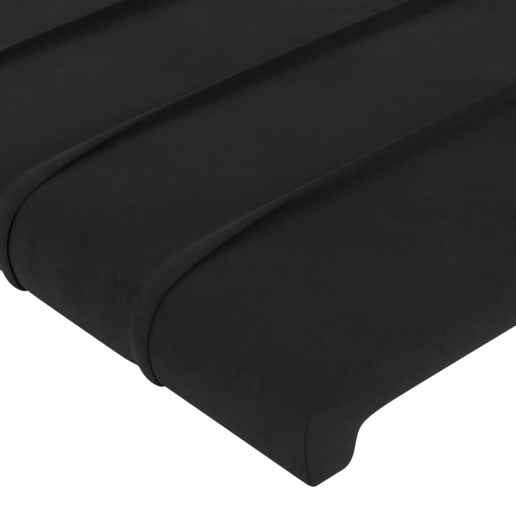 LED uzglavlje crno 147x16x118/128 cm baršunasto