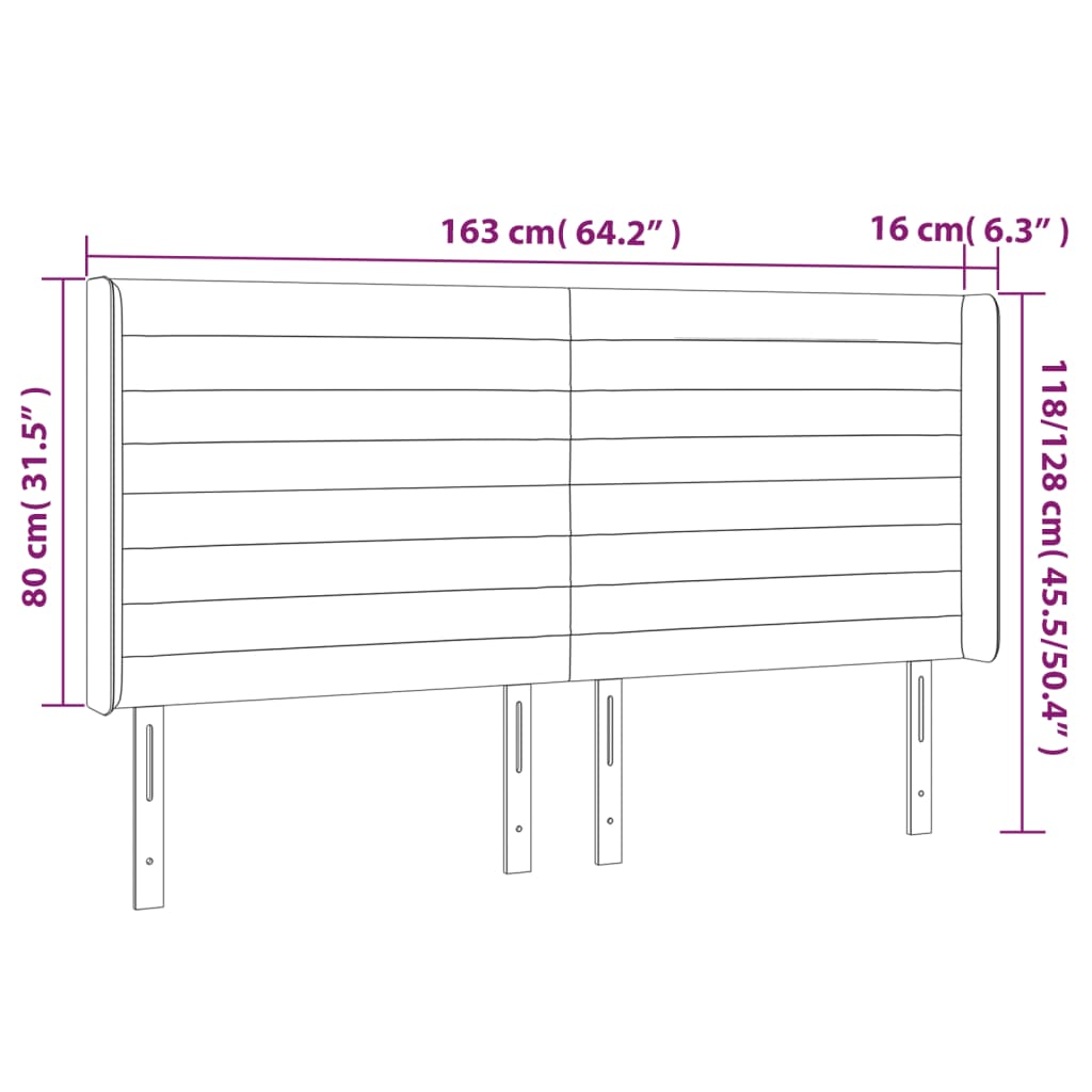 LED uzglavlje svjetlosivo 163 x 16 x 118/128 cm baršunasto