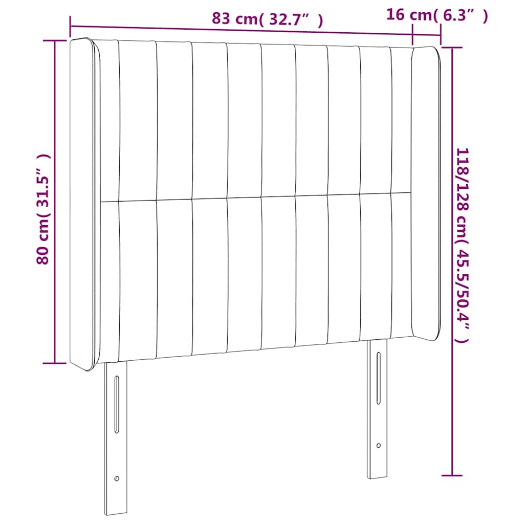 LED uzglavlje tamnozeleno 83x16x118/128 cm baršunasto