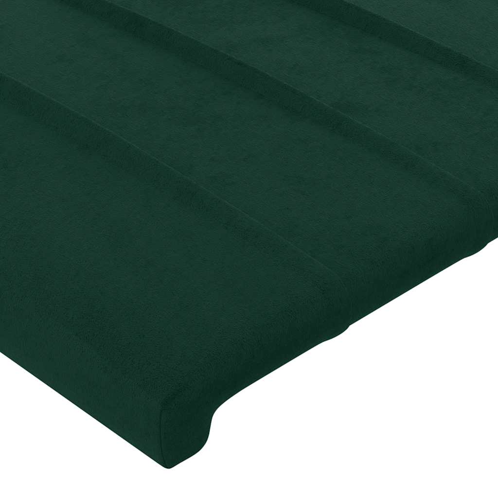 LED uzglavlje tamnozeleno 93x16x118/128 cm baršunasto