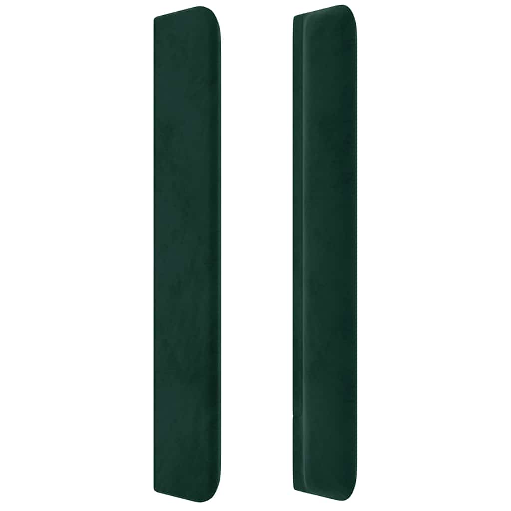 LED uzglavlje tamnozeleno 183 x 16 x 118/128 cm baršunasto