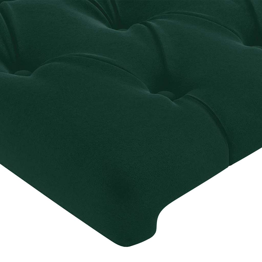 LED uzglavlje tamnozeleno 93x16x118/128 cm baršunasto