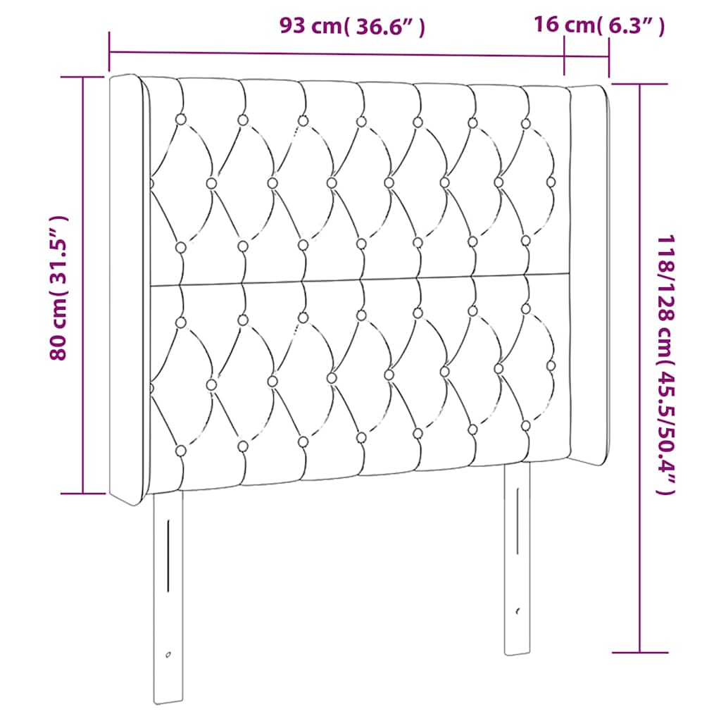 LED uzglavlje tamnozeleno 93x16x118/128 cm baršunasto