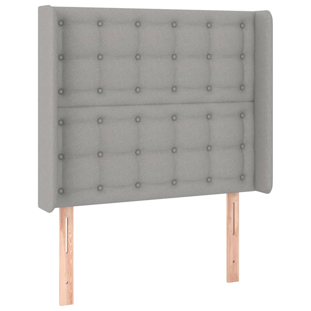 LED uzglavlje svjetlosivo 93 x 16 x 118/128 cm od tkanine