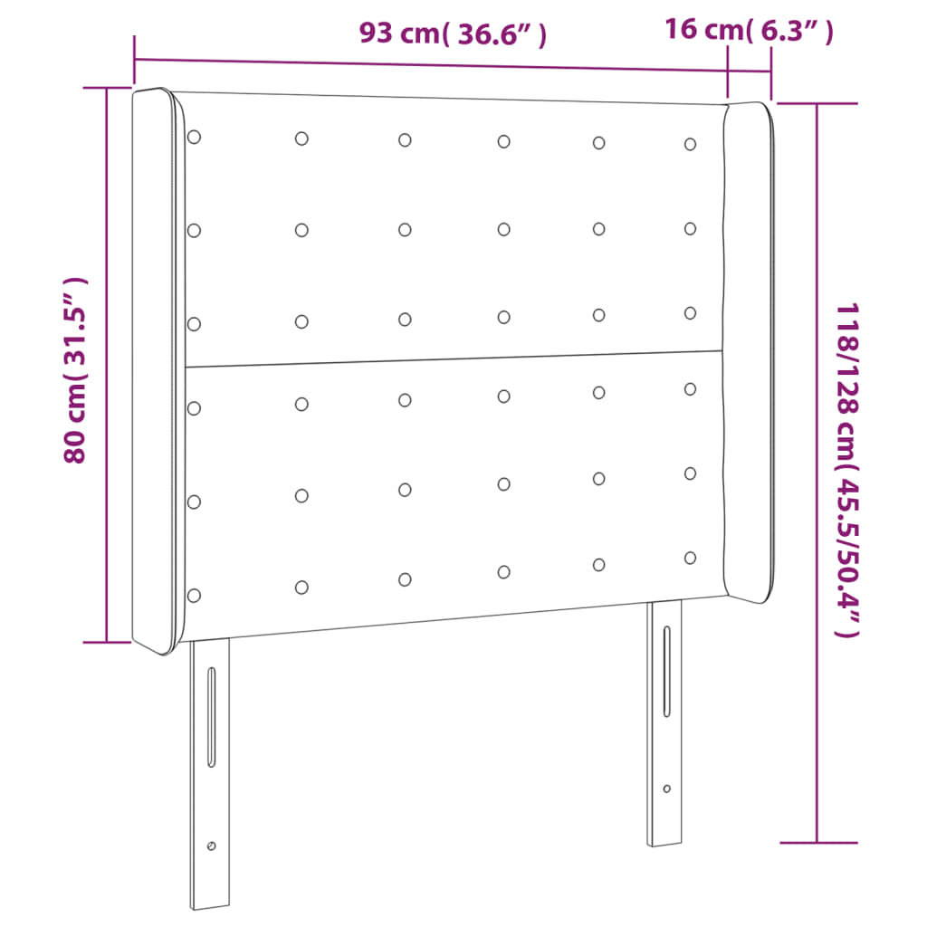 LED uzglavlje svjetlosivo 93 x 16 x 118/128 cm od tkanine