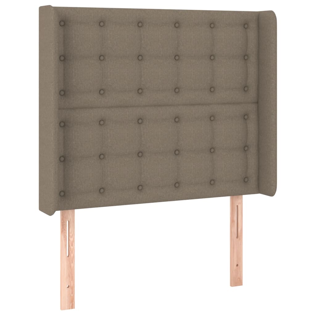 LED uzglavlje smeđesivo 103 x 16 x 118/128 cm od tkanine