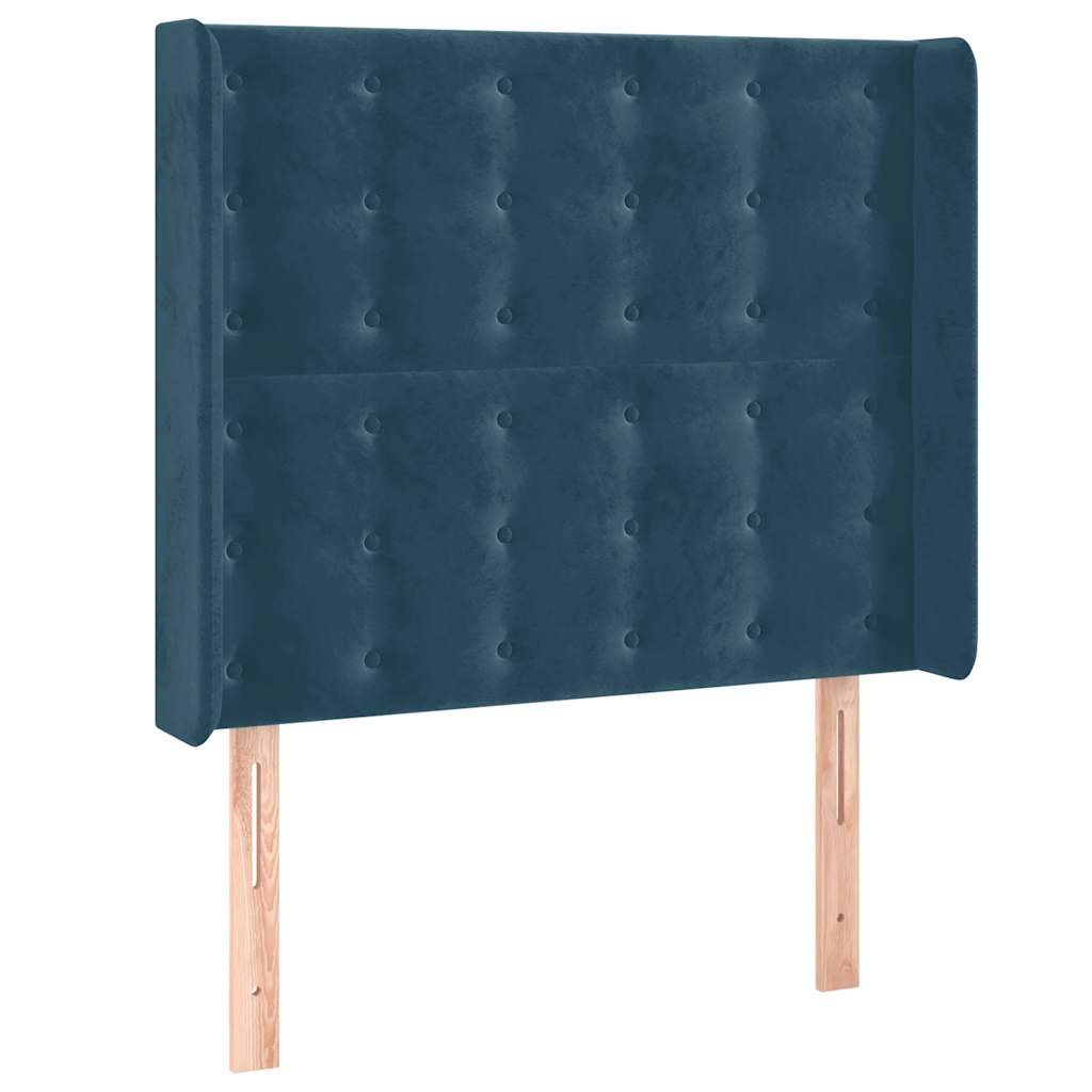 LED uzglavlje tamnoplavo 93x16x118/128 cm baršunasto