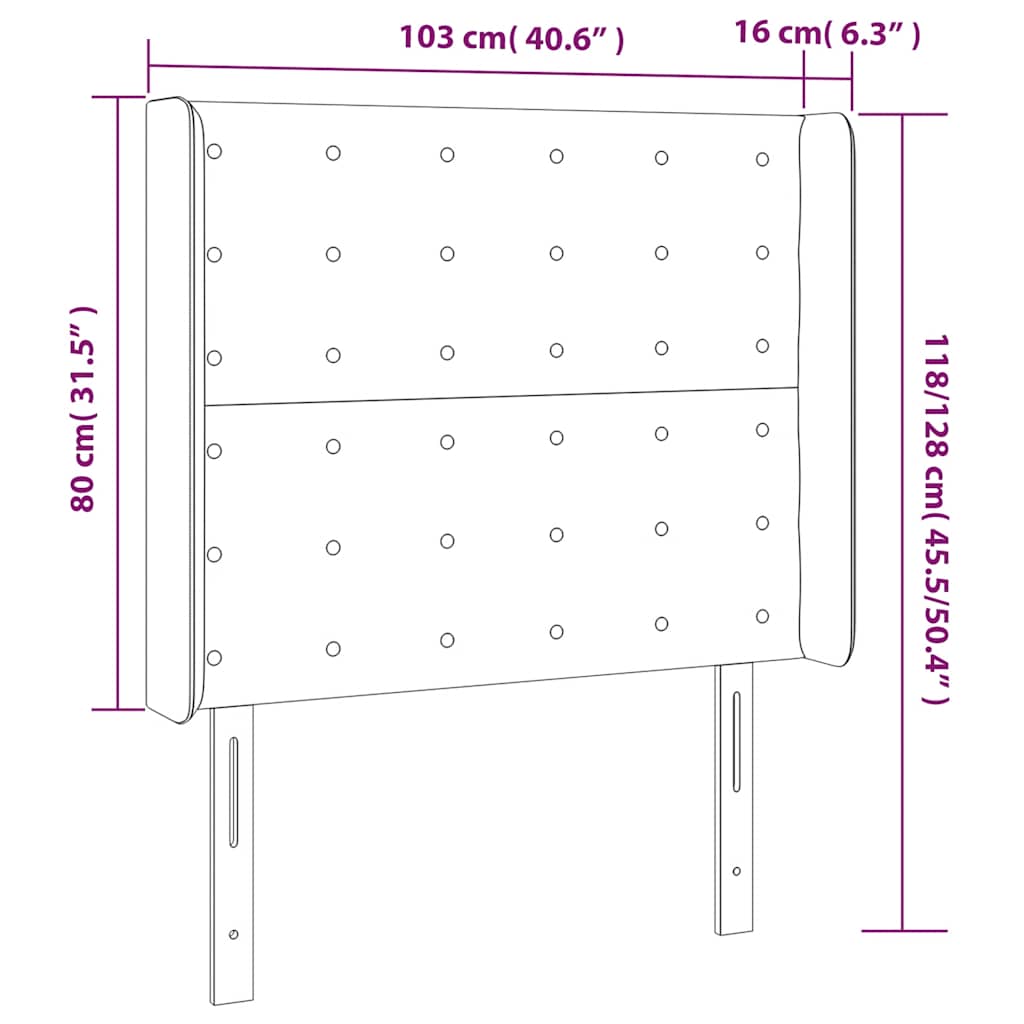 LED uzglavlje tamnozeleno 103x16x118/128 cm baršunasto