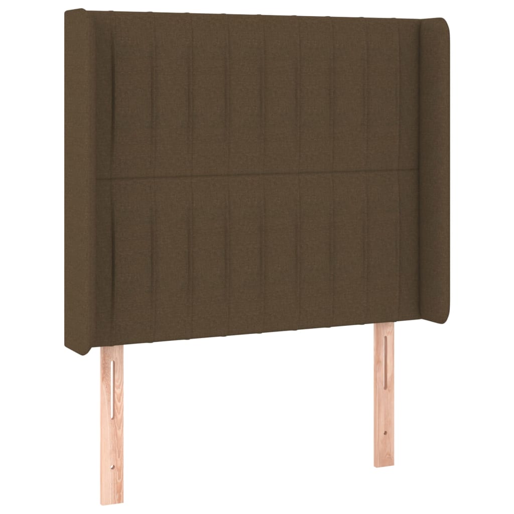 Krevet box spring s madracem LED tamnosmeđi 100x200 cm tkanina