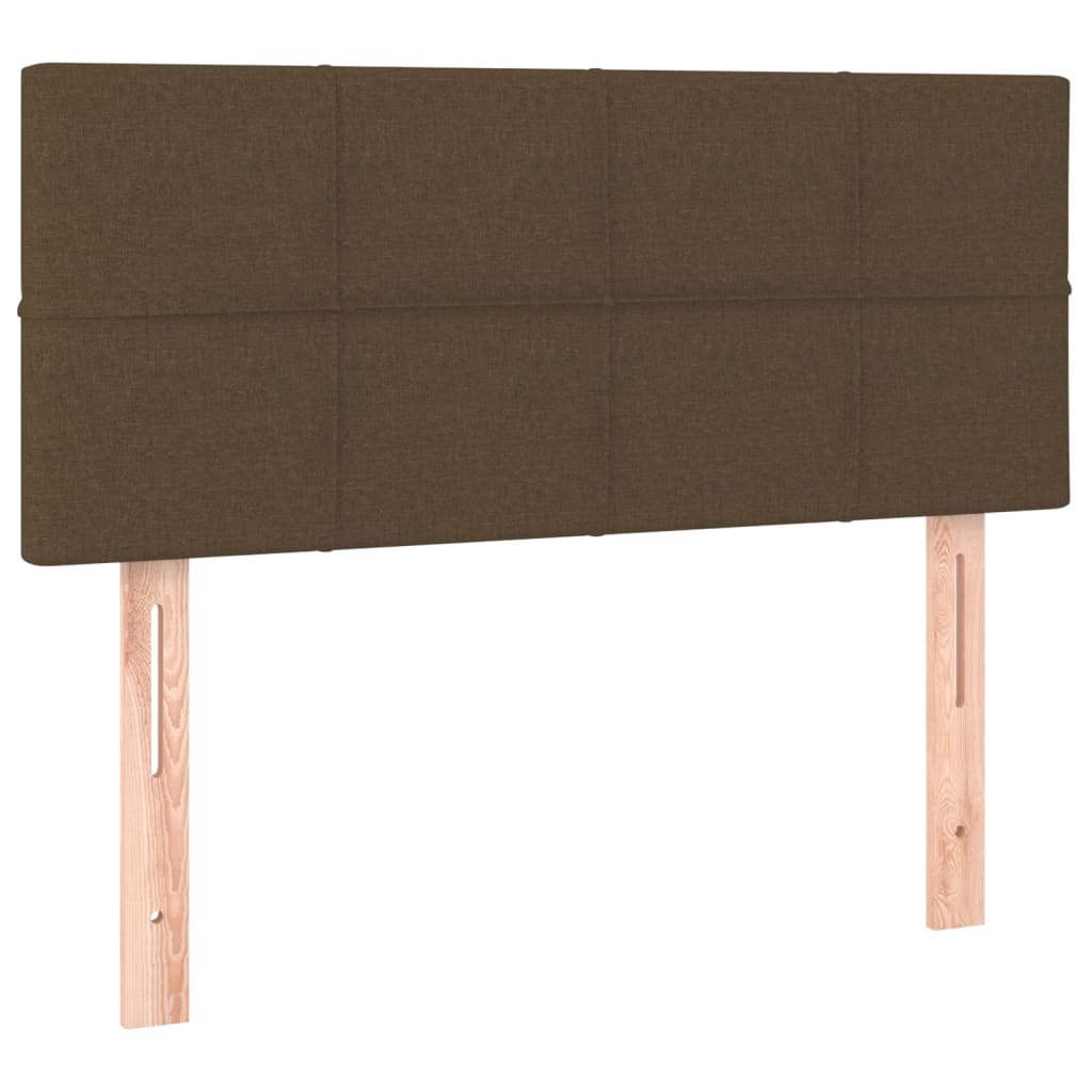 Krevet box spring s madracem LED tamnosmeđi 100x200 cm tkanina