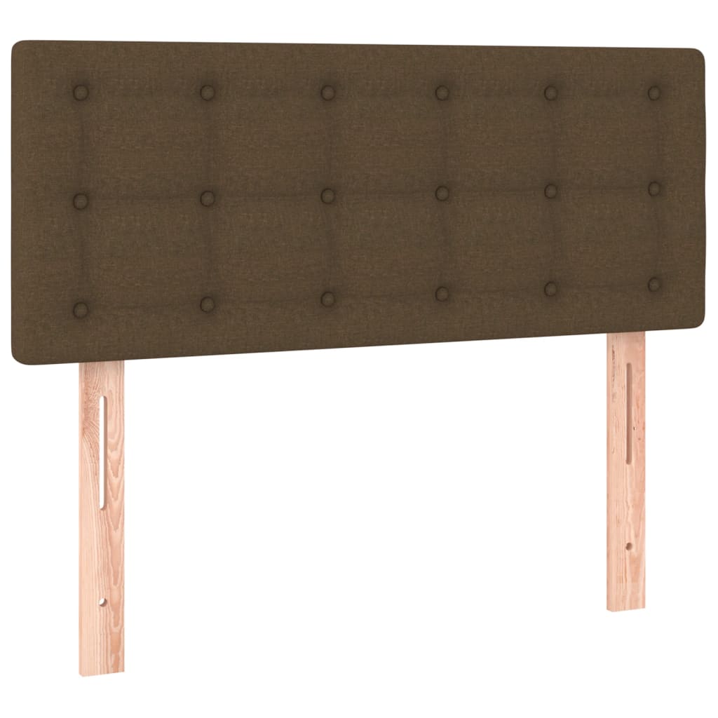 Krevet box spring s madracem LED tamnosmeđi 100x200 cm tkanina