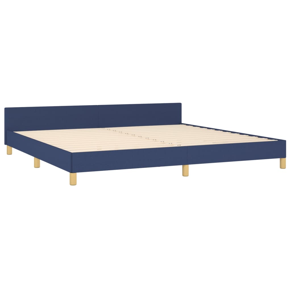 Okvir za krevet s uzglavljem plavi 200 x 200 cm od tkanine