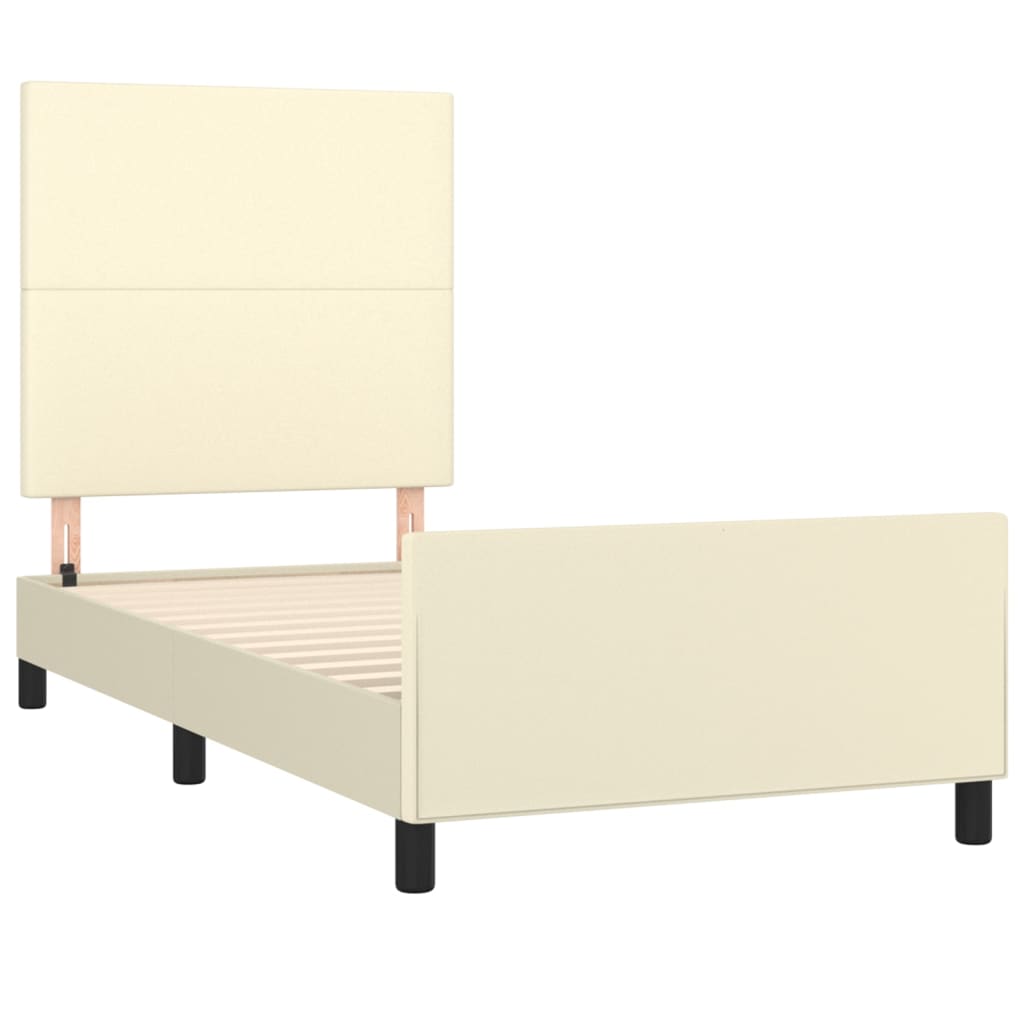 Okvir za krevet s uzglavljem krem 80 x 200 cm od umjetne kože