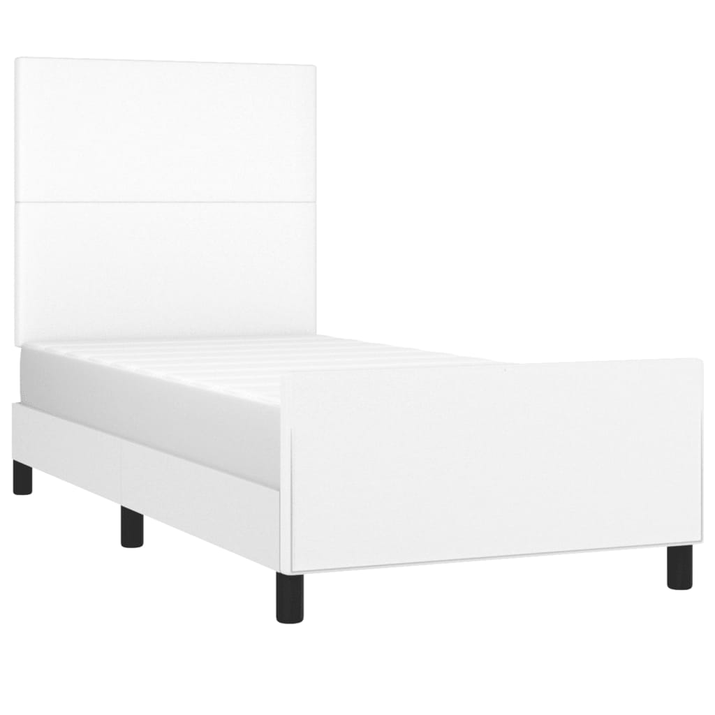 Okvir za krevet s uzglavljem bijeli 100x200 cm od umjetne kože