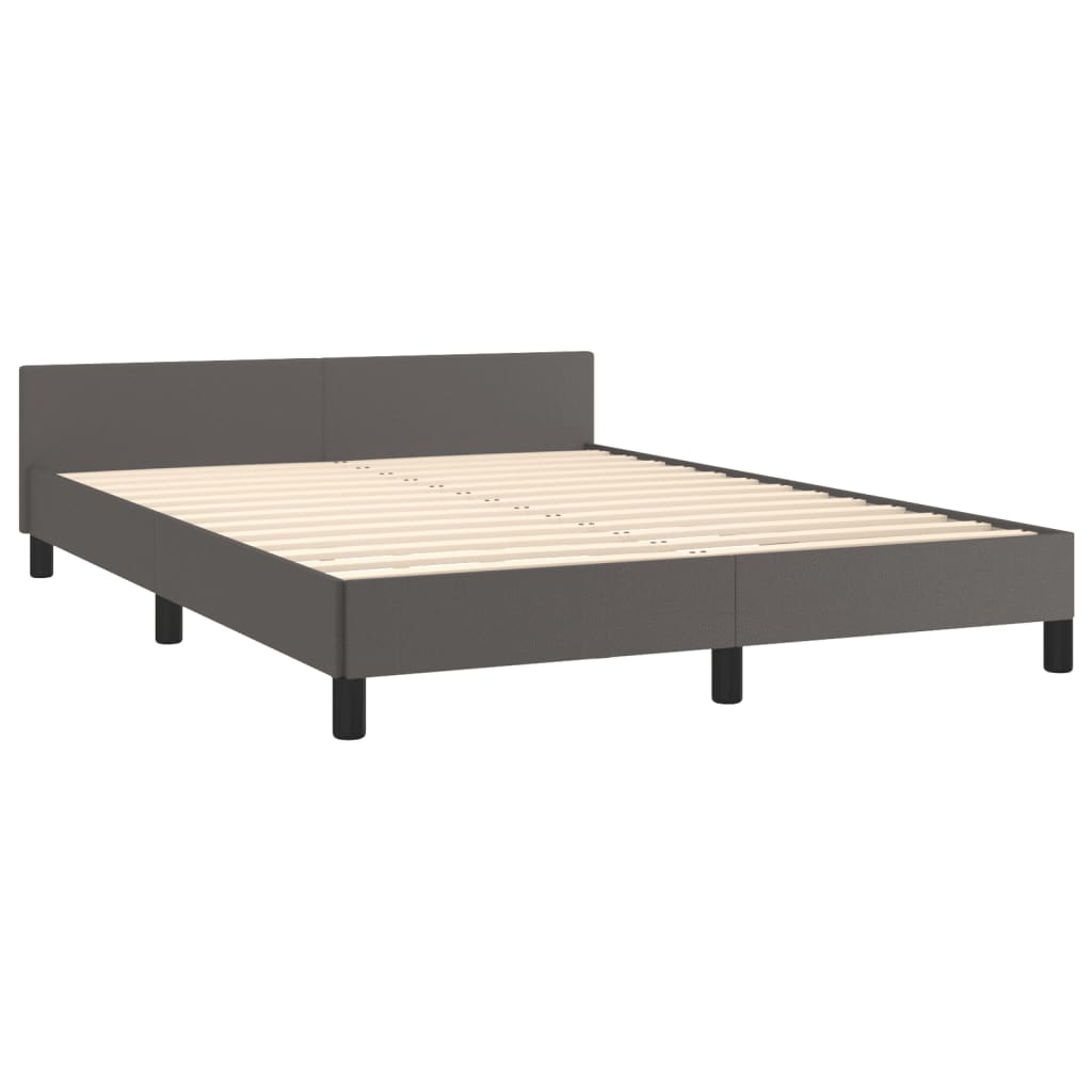 Okvir za krevet s uzglavljem sivi 140x200 cm od umjetne kože