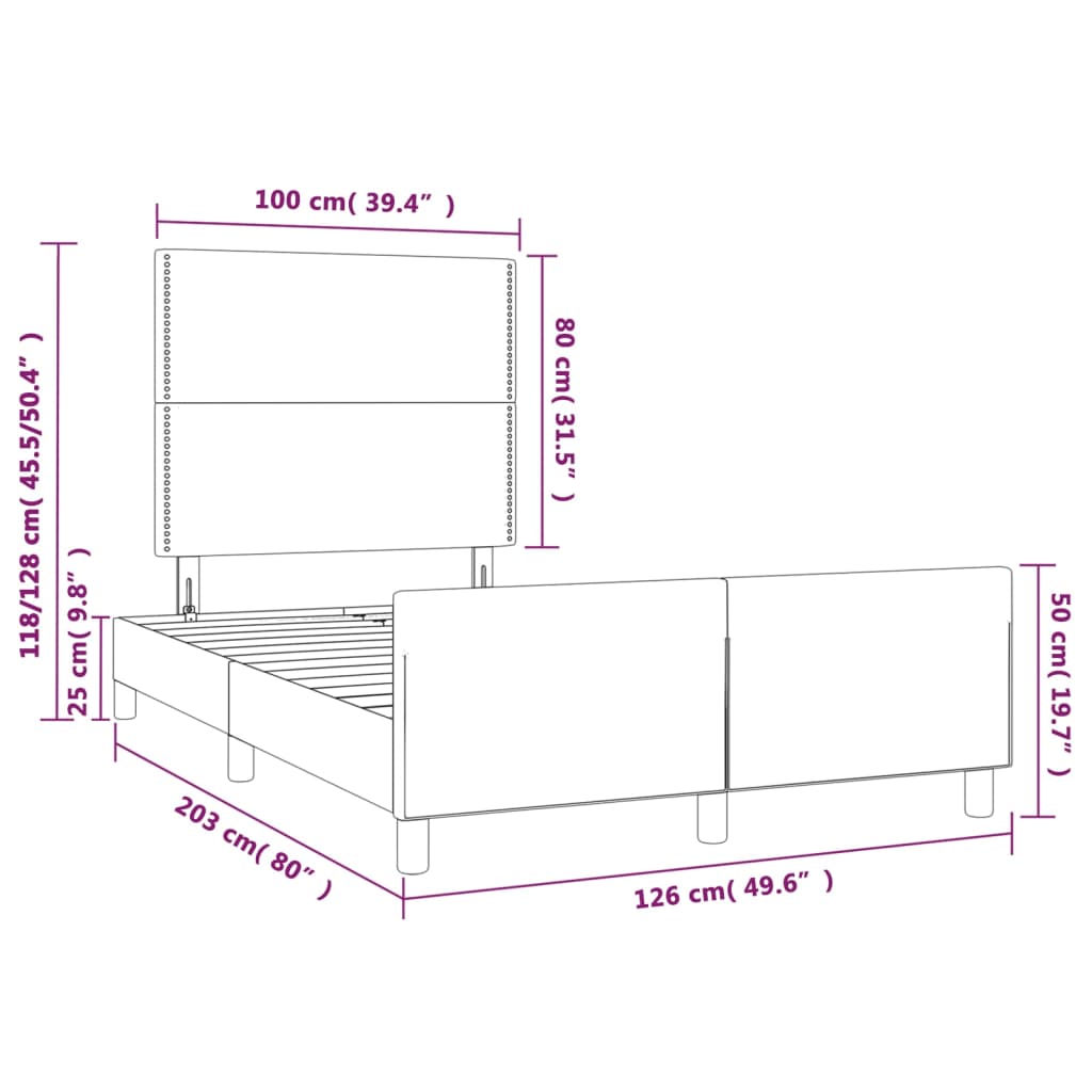 Okvir za krevet s uzglavljem crni 120 x 200 cm od umjetne kože
