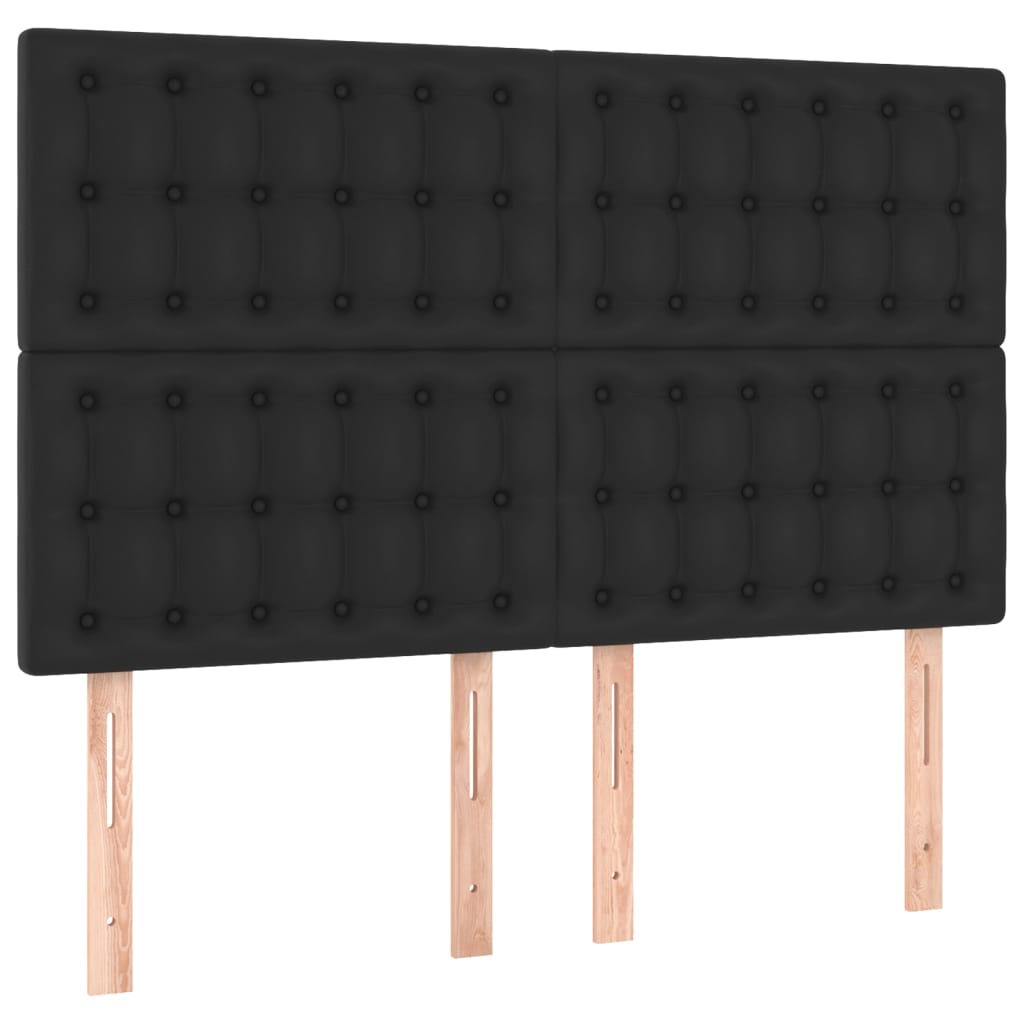 Okvir za krevet s uzglavljem crni 140x190 cm od umjetne kože