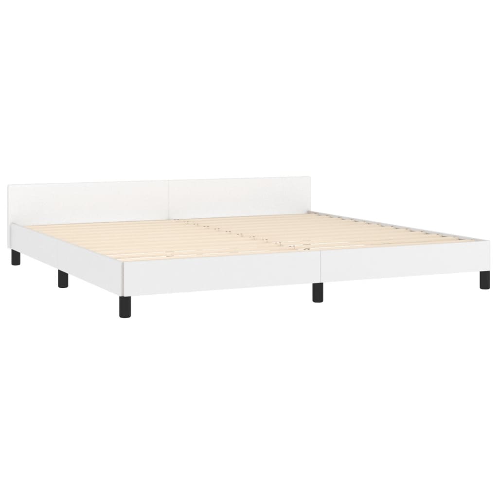 Okvir za krevet s uzglavljem bijeli 200x200 cm od umjetne kože