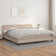 Krevet box spring s madracem cappuccino 200x200cm umjetna koža