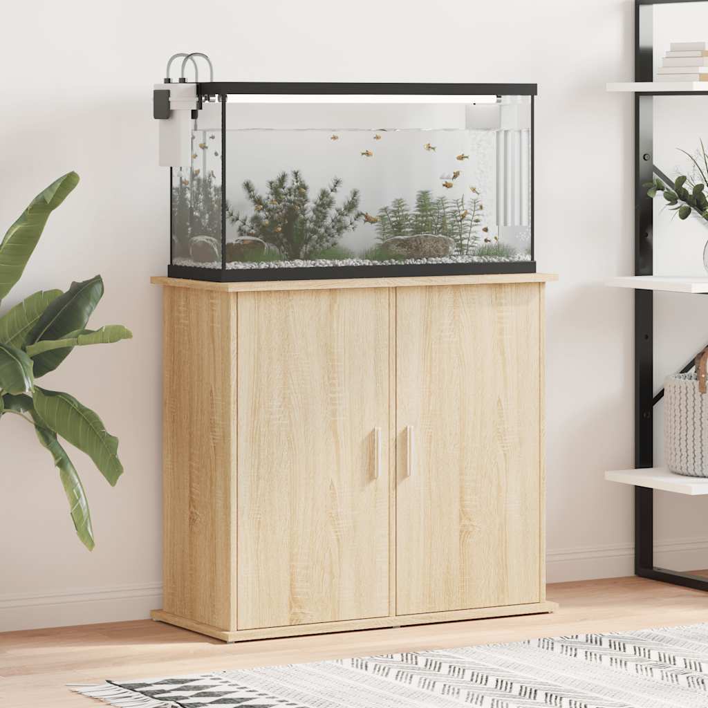 Stalak za akvarij Sonoma hrast 81x36x73 cm Konstruirano drvo