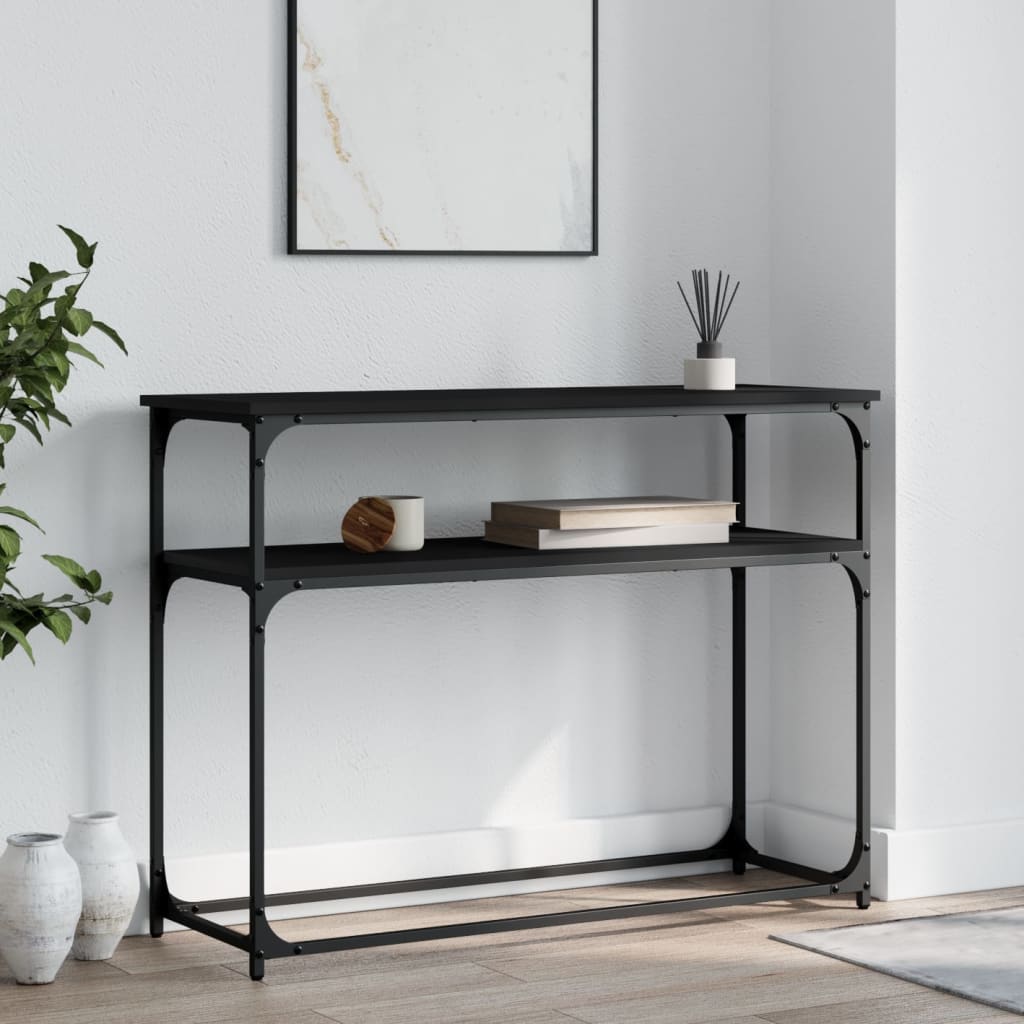 Konzolni stol crni 100 x 35,5 x 75 cm od konstruiranog drva
