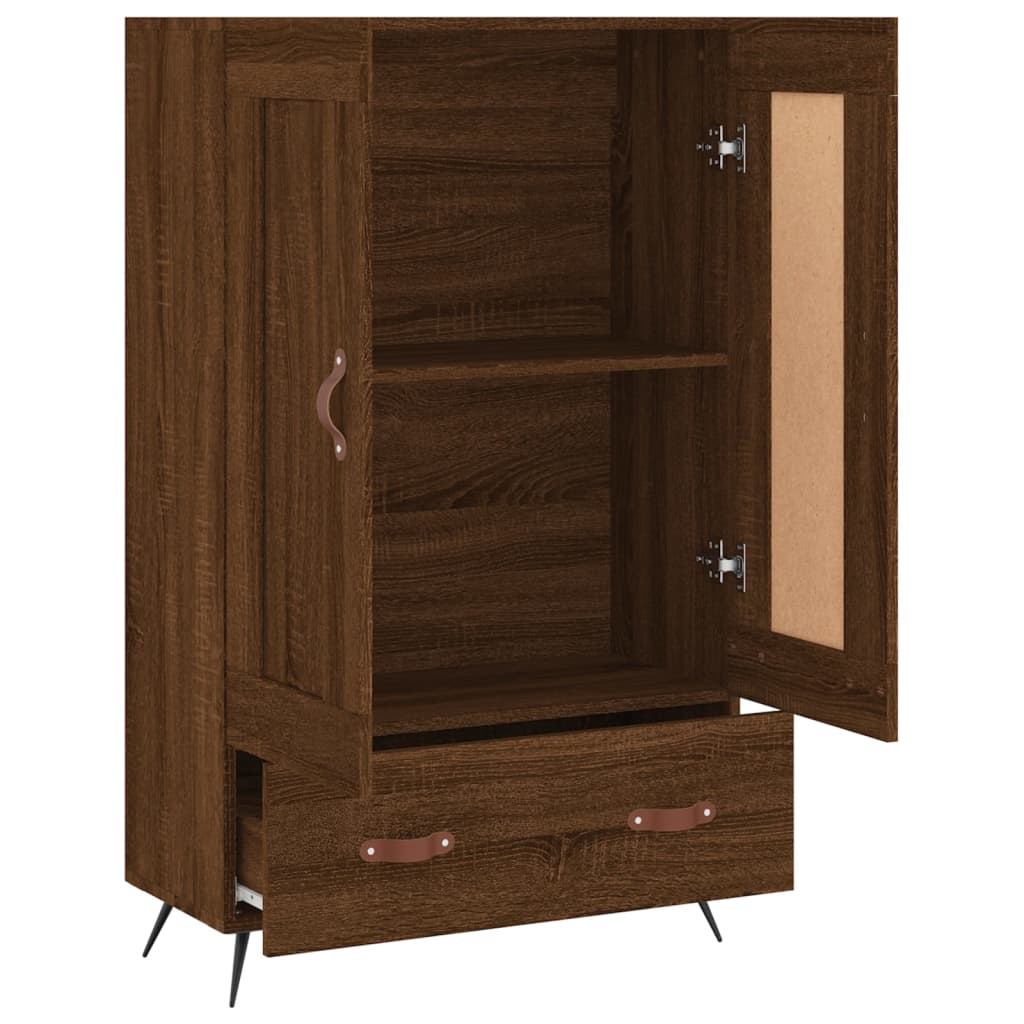 Visoka komoda smeđa boja hrasta 69,5x31x115cm konstruirano drvo
