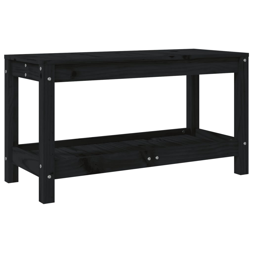 Vrtna klupa crna 82,5x35x45 cm od masivne borovine