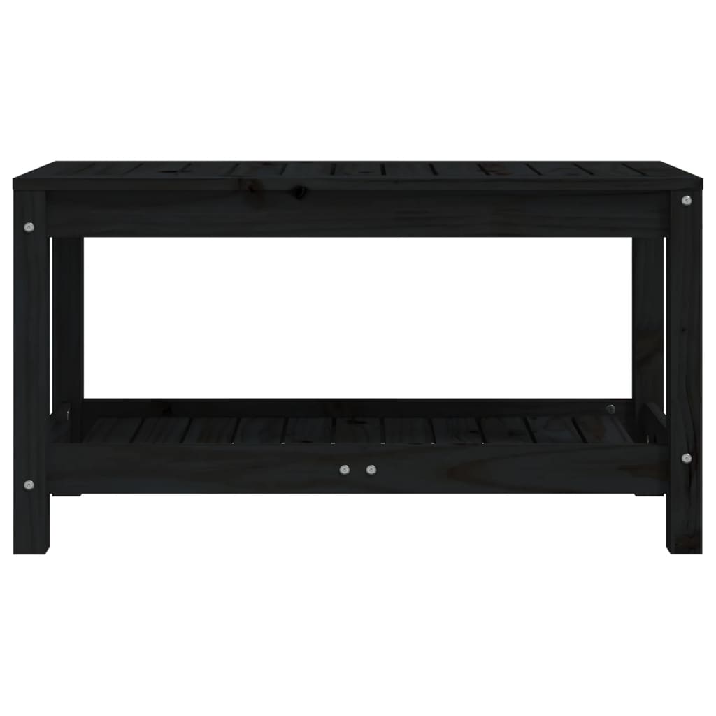 Vrtna klupa crna 82,5x35x45 cm od masivne borovine