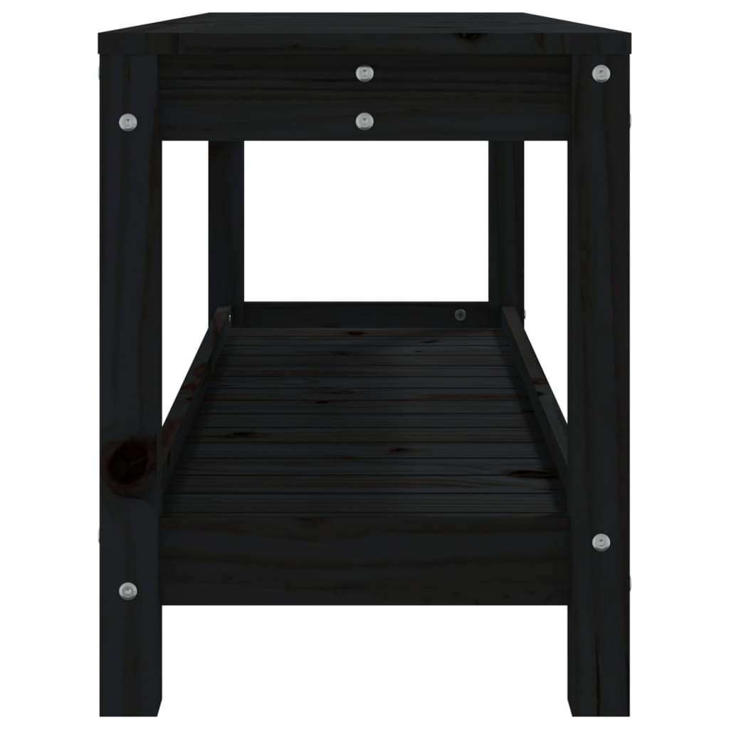Vrtna klupa crna 108x35x45 cm od masivne borovine
