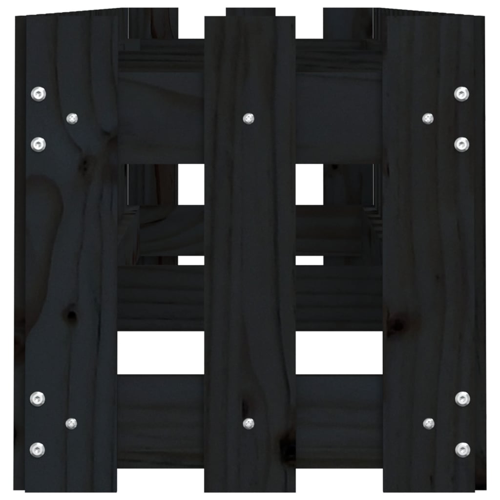 Povišena vrtna gredica crna 200x30x30 cm masivna borovina