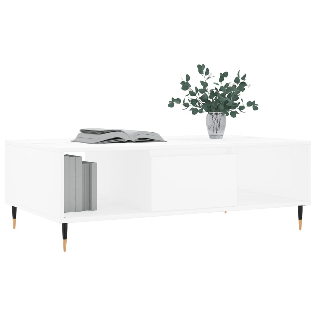 Stolić za kavu bijeli 104 x 60 x 35 cm od konstruiranog drva