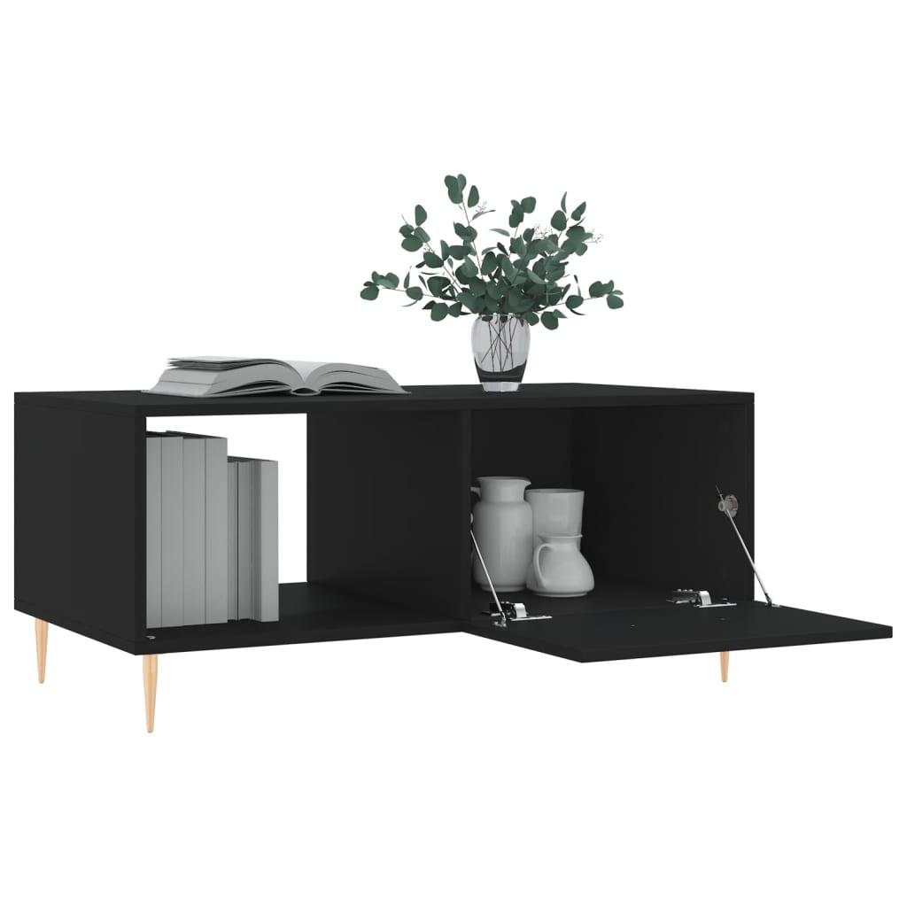 Stolić za kavu crni 90x50x40 cm od konstruiranog drva