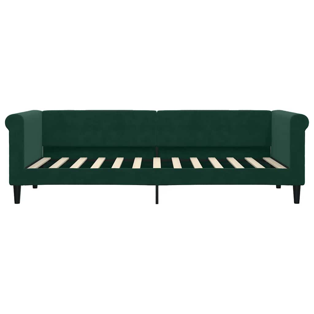 Dnevni krevet s madracem tamnozeleni 80 x 200 cm baršunasti