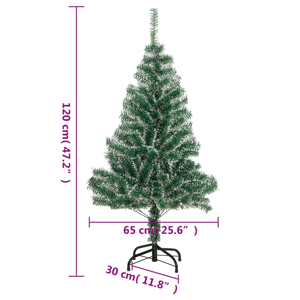 Umjetno božićno drvce sa snijegom zeleno 120 cm