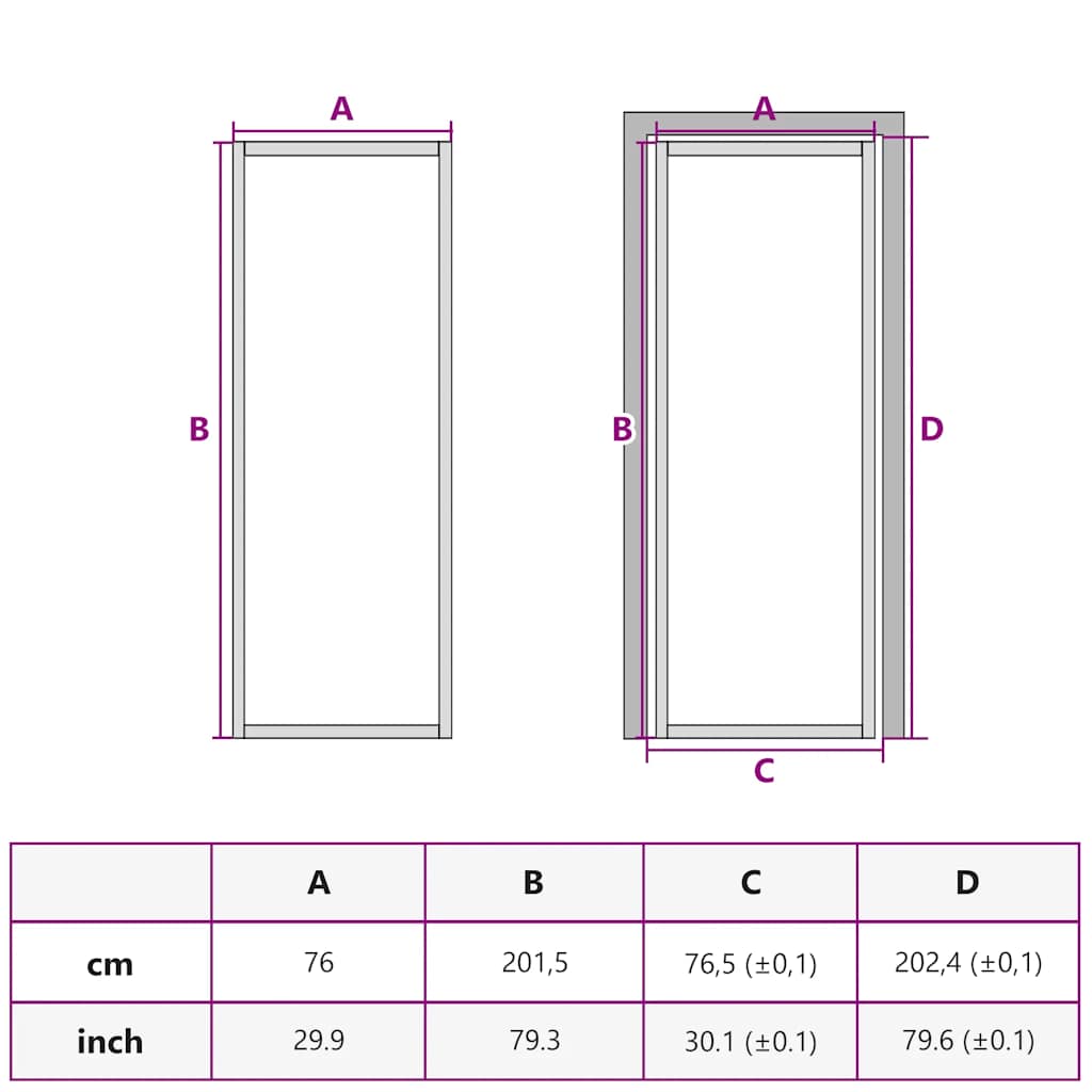 Unutarnja vrata 76 x 201,5 cm Bijela od ESG stakla i aluminija