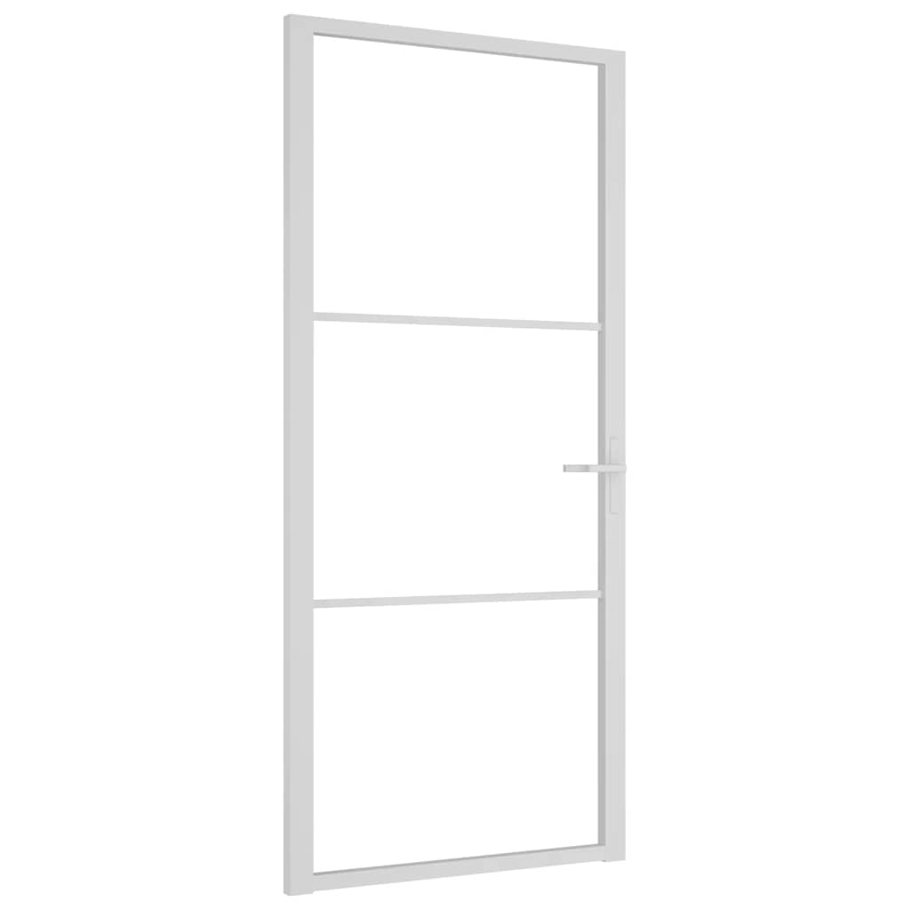 Unutarnja vrata 93 x 201,5 cm Bijela od ESG stakla i aluminija